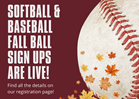 Fall Ball 2025 Registration Live
